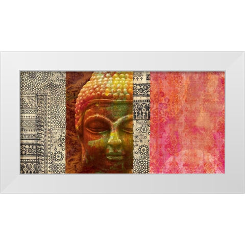 Siddharta White Modern Wood Framed Art Print by Joannoo