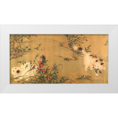 Spring Play in a Tang Garden White Modern Wood Framed Art Print by Anonymous