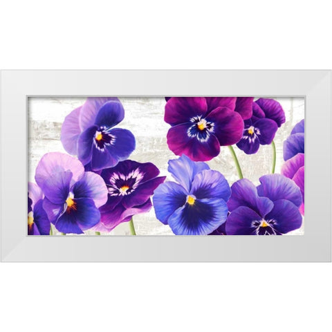 Dance of Pansies White Modern Wood Framed Art Print by Thomlinson, Jenny