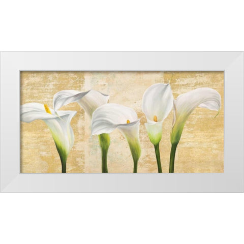 Callas on Gold (neutral variation) White Modern Wood Framed Art Print by Thomlinson, Jenny