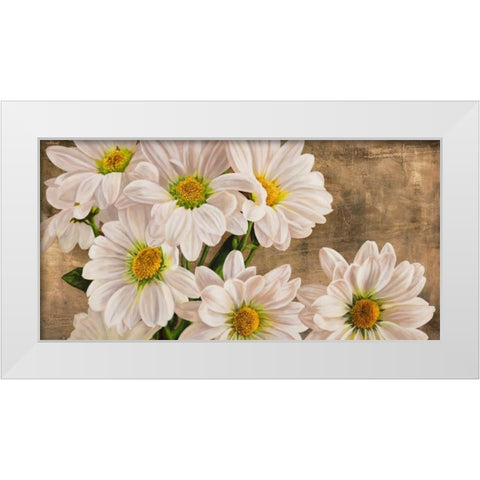 Daisies in the Moonlight White Modern Wood Framed Art Print by Thomlinson, Jenny