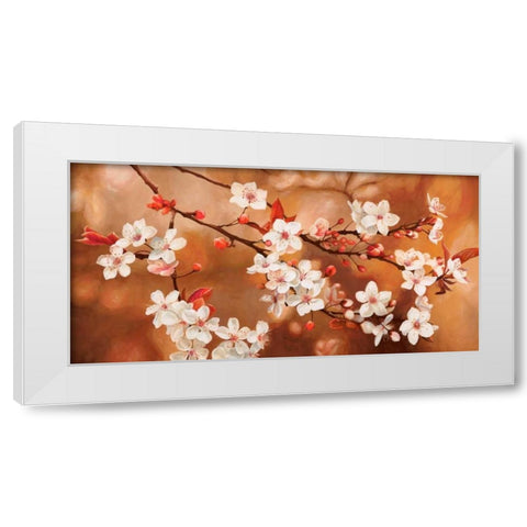 Sakura White Modern Wood Framed Art Print by Thomlinson, Jenny