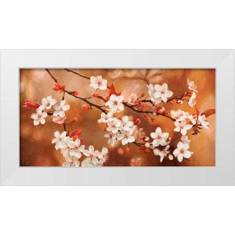 Sakura White Modern Wood Framed Art Print by Thomlinson, Jenny