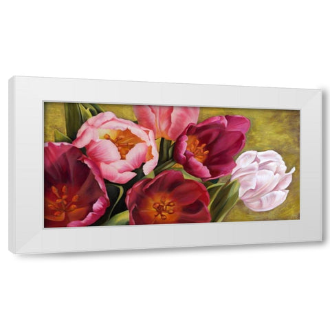 My Tulips White Modern Wood Framed Art Print by Thomlinson, Jenny