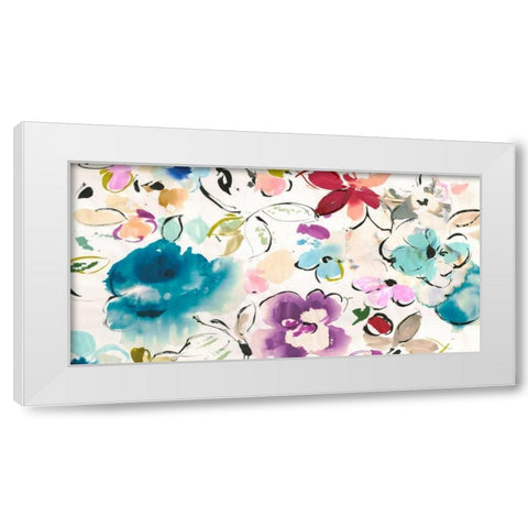 Floral Galore White Modern Wood Framed Art Print by Parr, Kelly