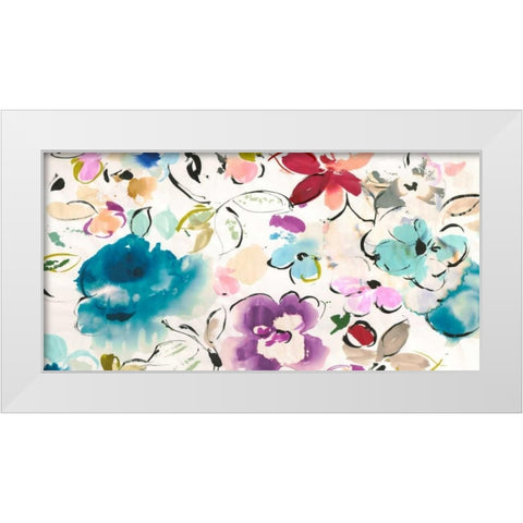 Floral Galore White Modern Wood Framed Art Print by Parr, Kelly