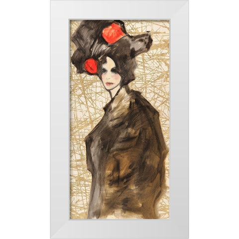 Asian Deity White Modern Wood Framed Art Print by Kumi