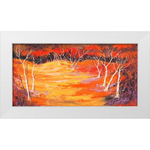 Foresta rossa White Modern Wood Framed Art Print by Lucas
