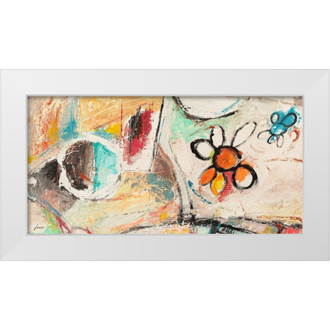 La chiamo primavera White Modern Wood Framed Art Print by Lucas