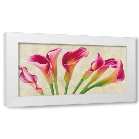 Calla parade White Modern Wood Framed Art Print by Villa, Luca