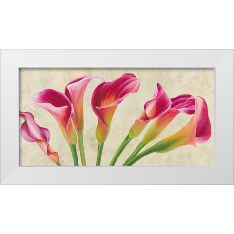 Calla parade White Modern Wood Framed Art Print by Villa, Luca