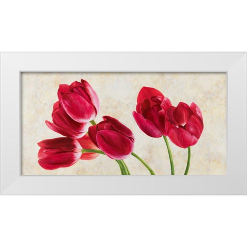 Tulip concerto White Modern Wood Framed Art Print by Villa, Luca