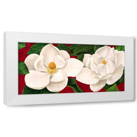 Magnolie in fiore White Modern Wood Framed Art Print by Villa, Luca