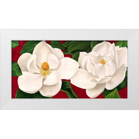 Magnolie in fiore White Modern Wood Framed Art Print by Villa, Luca
