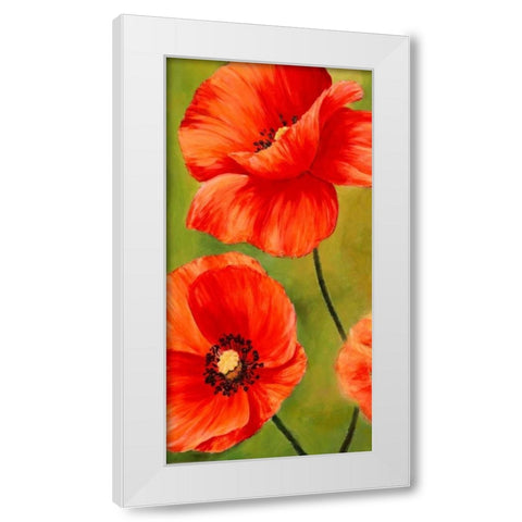 Poppies in the wind I White Modern Wood Framed Art Print by Villa, Luca