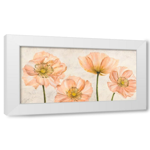 Poppies in Pink White Modern Wood Framed Art Print by Luca, Villa