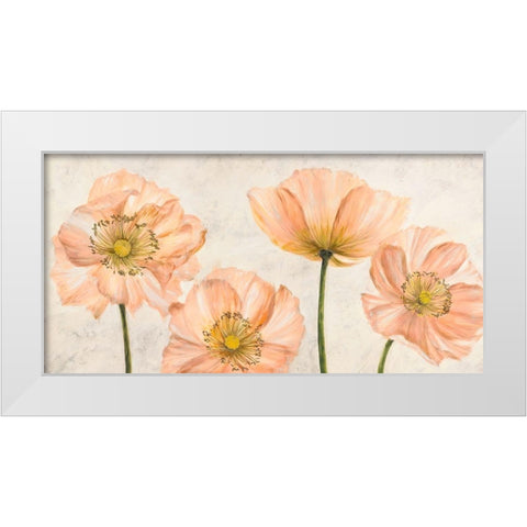 Poppies in Pink White Modern Wood Framed Art Print by Luca, Villa