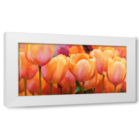 Summer Tulips White Modern Wood Framed Art Print by Villa, Luca