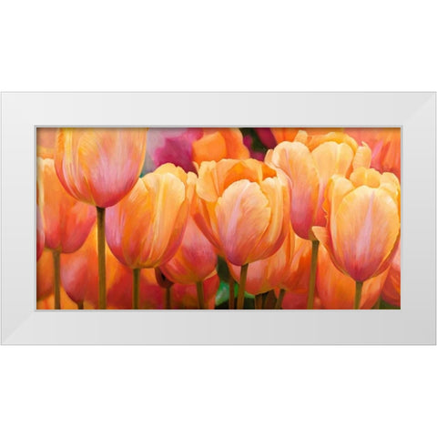 Summer Tulips White Modern Wood Framed Art Print by Villa, Luca