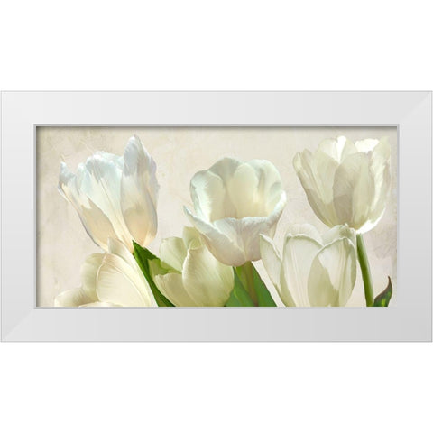 White Tulips (detail) White Modern Wood Framed Art Print by Villa, Luca