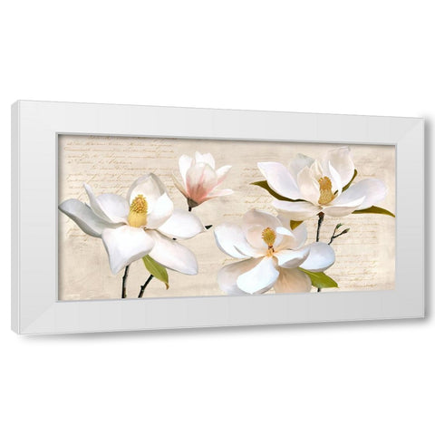 Ivory Magnolia White Modern Wood Framed Art Print by Villa, Luca