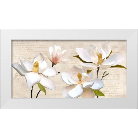 Ivory Magnolia White Modern Wood Framed Art Print by Villa, Luca