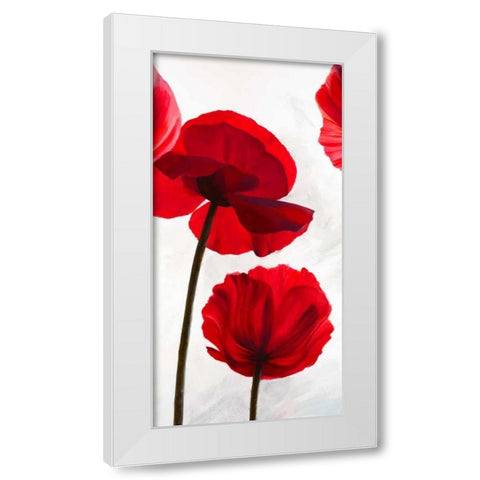 Reds II White Modern Wood Framed Art Print by Villa, Luca