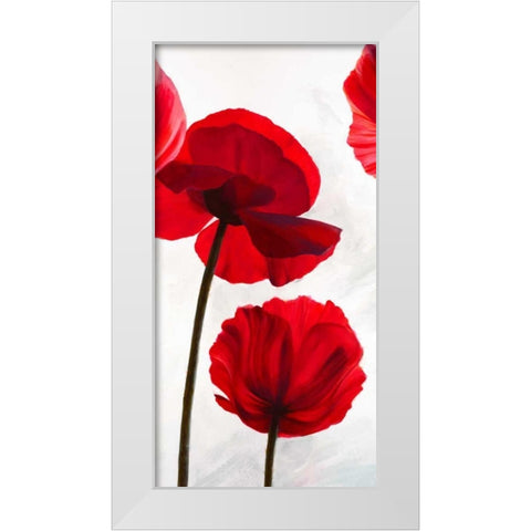 Reds II White Modern Wood Framed Art Print by Villa, Luca