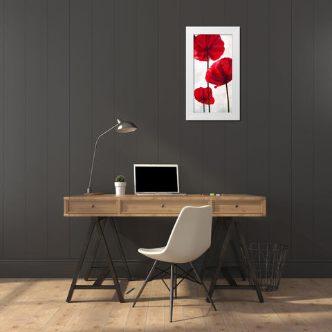 Reds III White Modern Wood Framed Art Print by Villa, Luca
