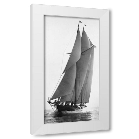 Cleopatras Barge 1922 White Modern Wood Framed Art Print by Levick, Edwin