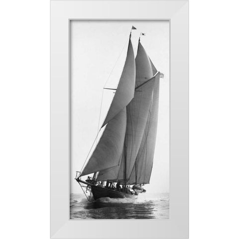 Cleopatras Barge 1922 White Modern Wood Framed Art Print by Levick, Edwin