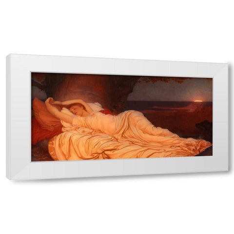 Cymon and Iphigenia White Modern Wood Framed Art Print by Leighton, Frederic