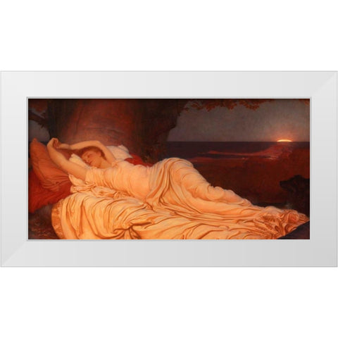 Cymon and Iphigenia White Modern Wood Framed Art Print by Leighton, Frederic