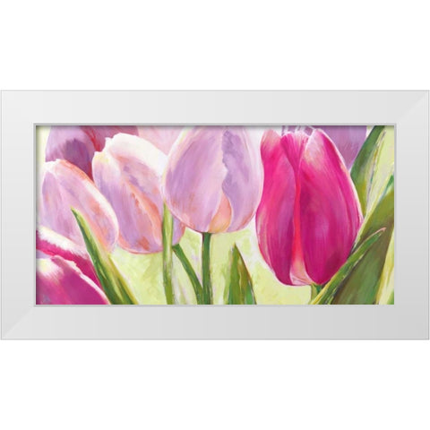 Tulipes White Modern Wood Framed Art Print by Sanna, Leonardo