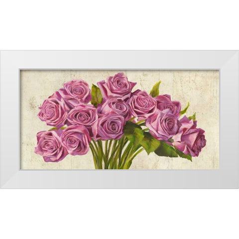 Roses White Modern Wood Framed Art Print by Sanna, Leonardo