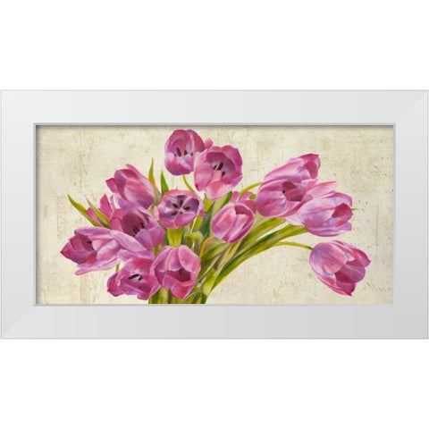 Tulipes White Modern Wood Framed Art Print by Sanna, Leonardo