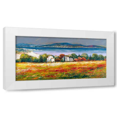 Borgo mediterraneo White Modern Wood Framed Art Print by Florio, Luigi