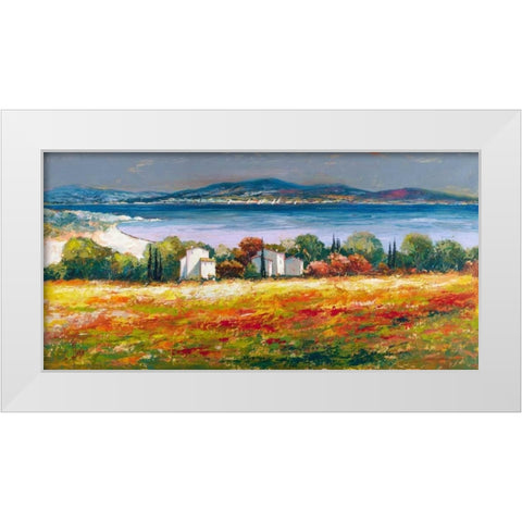 Borgo mediterraneo White Modern Wood Framed Art Print by Florio, Luigi
