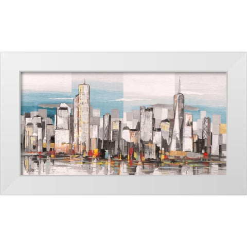 Metropolis II White Modern Wood Framed Art Print by Florio, Luigi