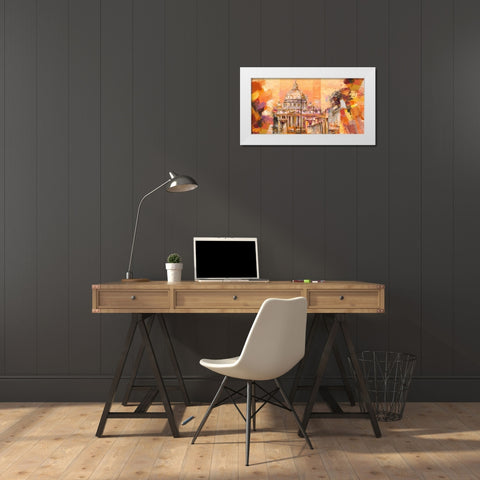 Splendida Roma White Modern Wood Framed Art Print by Florio, Luigi