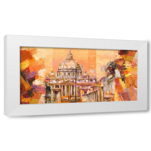 Splendida Roma White Modern Wood Framed Art Print by Florio, Luigi