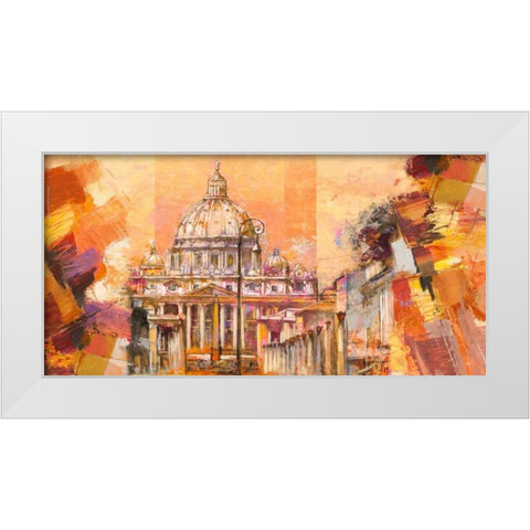 Splendida Roma White Modern Wood Framed Art Print by Florio, Luigi