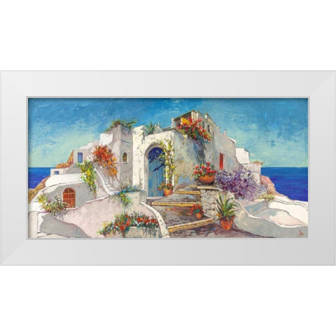 Casa nelle Cicladi White Modern Wood Framed Art Print by Florio, Luigi