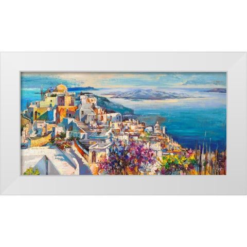 Thira White Modern Wood Framed Art Print by Florio, Luigi