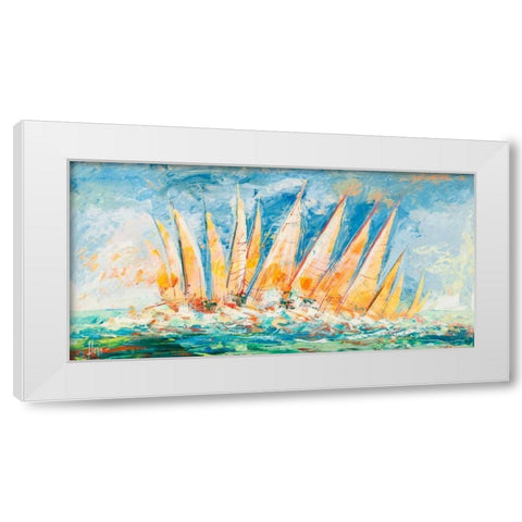 Tra le onde White Modern Wood Framed Art Print by Florio, Luigi