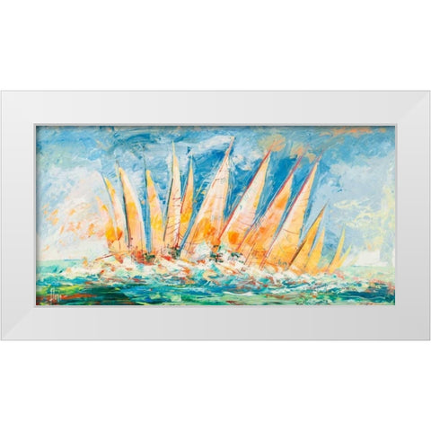 Tra le onde White Modern Wood Framed Art Print by Florio, Luigi