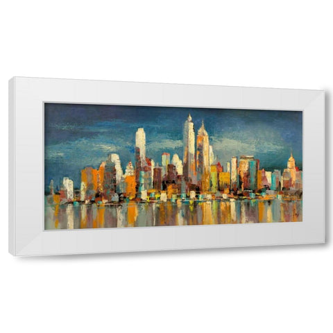 New York- riflessi del mattino White Modern Wood Framed Art Print by Florio, Luigi