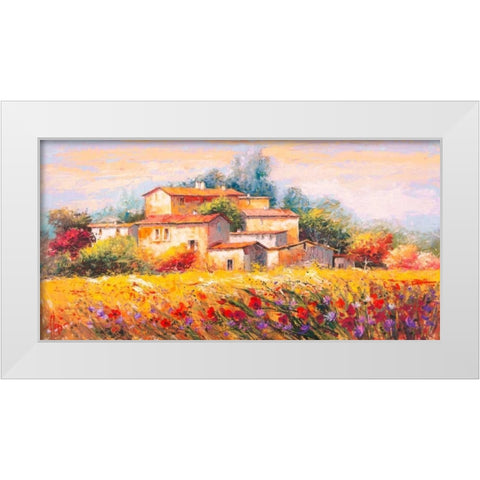 Campo d estate White Modern Wood Framed Art Print by Florio, Luigi