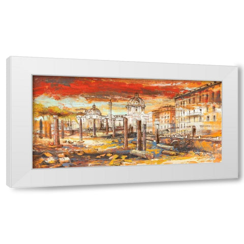 Tramonto su Roma White Modern Wood Framed Art Print by Florio, Luigi