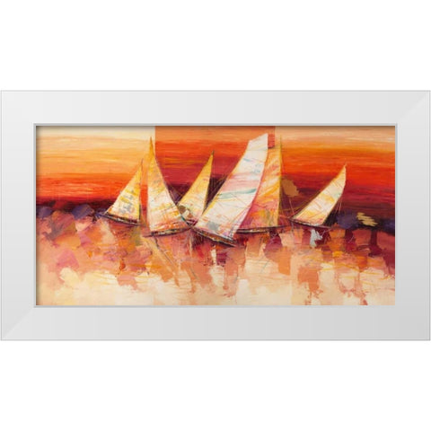 Vele allâ€™orizzonte White Modern Wood Framed Art Print by Florio, Luigi